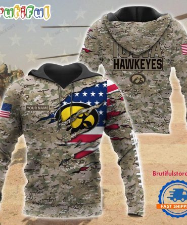 Ncaa Iowa Hawkeyes Military Veterans Camouflage Hoodie