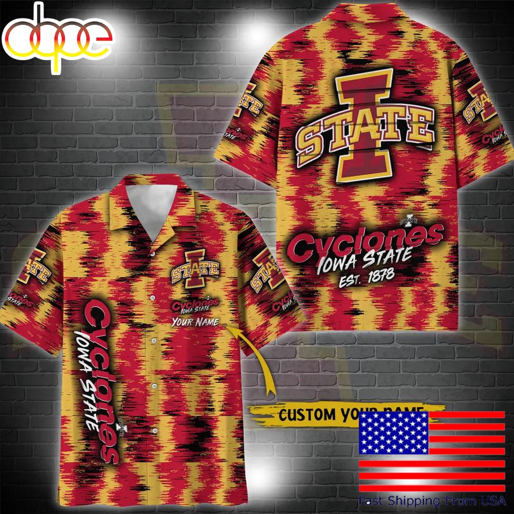 Ncaa Iowa State Cyclones Custom Ikat Hawaiian Shirt For Fans