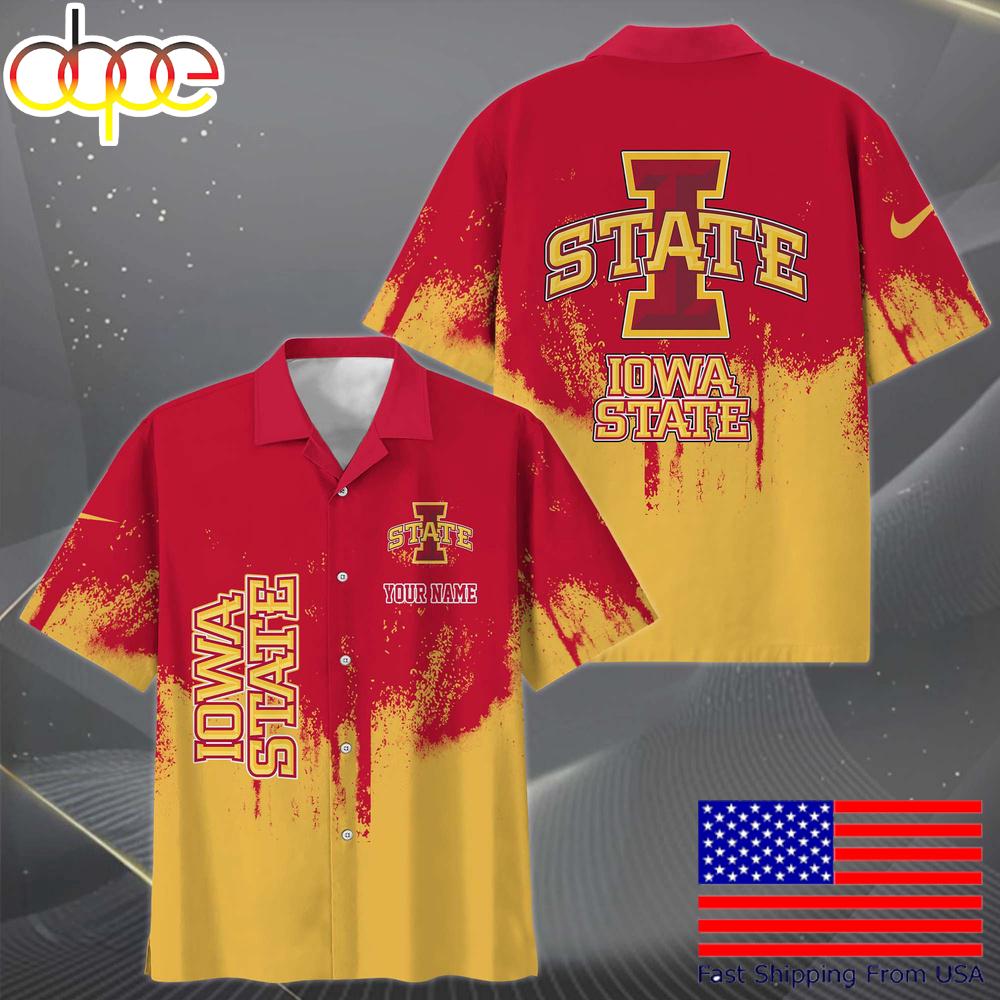 Ncaa Iowa State Cyclones Paint Splatter Custom Hawaiian Shirt For Fans