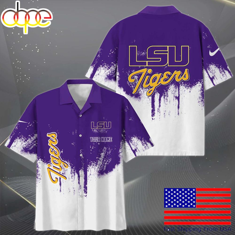 Ncaa Lsu Tigers Custom Paint Splatter Logo Hawaiian Shirt For Fans