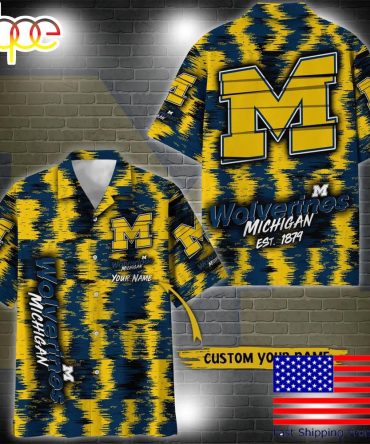 Ncaa Michigan Wolverines Custom Ikat Hawaiian Shirt  For Fans