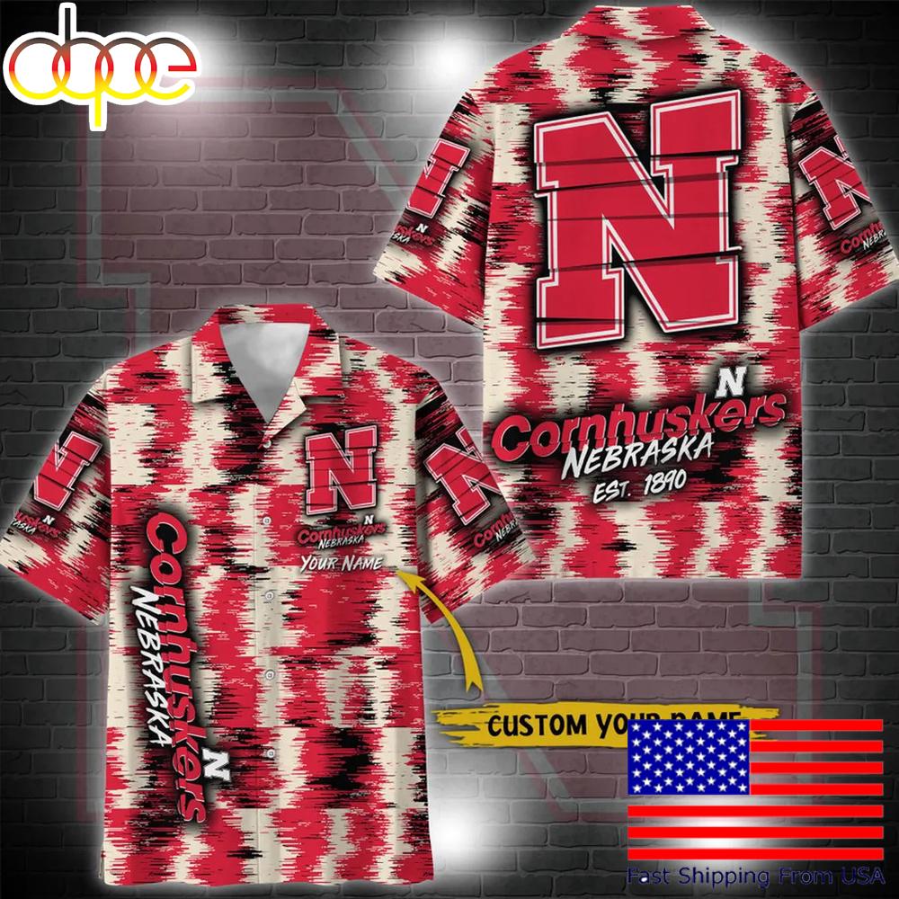 Ncaa Nebraska Cornhuskers Custom Ikat Hawaiian Shirt For Fans