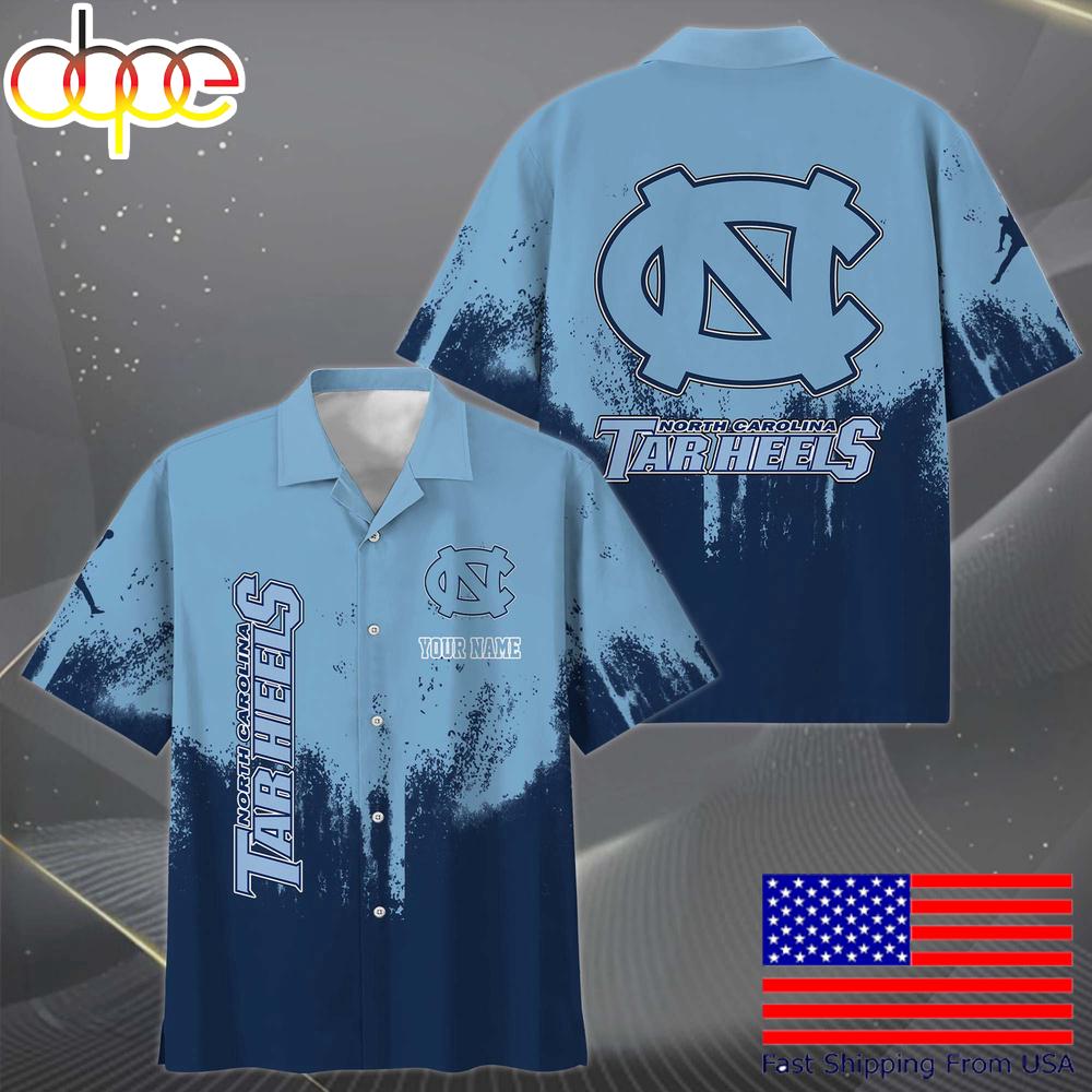 Ncaa North Carolina Tar Heels Paint Splatter Custom Hawaiian Shirt For Fans