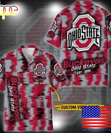 Ncaa Ohio State Buckeyes Custom Ikat Hawaiian Shirt  For Fans