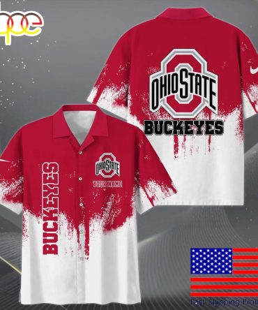 Ncaa Ohio State Buckeyes Custom Paint Splatter Logo Hawaiian Shirt  For Fans