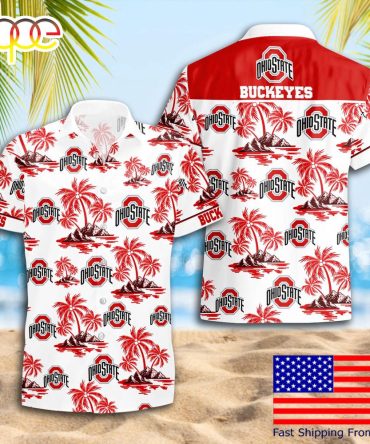 Ncaa Ohio State Buckeyes Summer Coconut Tree Logo Pattern Hawaiian Shirts
