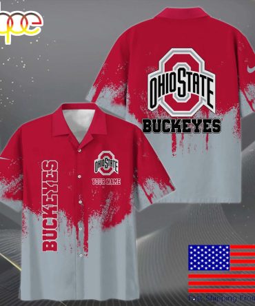 Ncaa Ohio State Buckeyes Paint Splatter Custom Hawaiian Shirt  For Fans