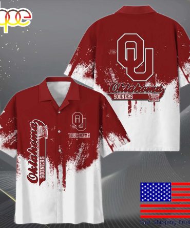 Ncaa Oklahoma Sooners Custom Paint Splatter Logo Hawaiian Shirt For Fans
