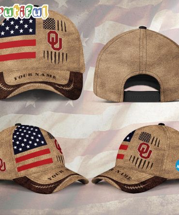 Ncaa Oklahoma Sooners Sport Team Pesonalized American Flag Baseball Cap