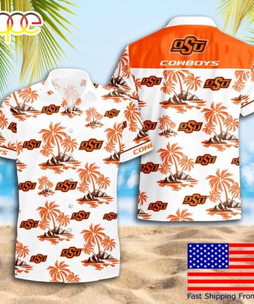 Ncaa Oklahoma State Cowboys Summer Coconut Tree Logo Pattern Hawaiian Shirts