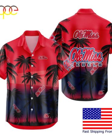 Ncaa Ole Miss Rebels Coconut Forest Tropical Style Hawaiian Shirt For Fans
