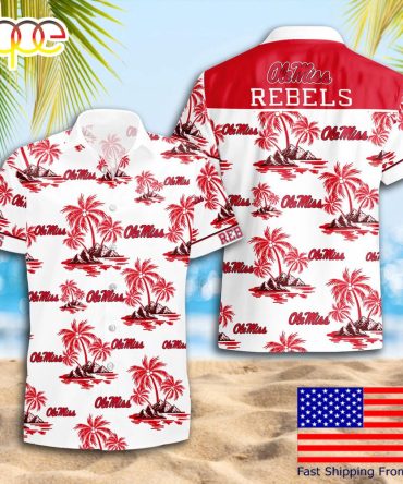 Ncaa Ole Miss Rebels Summer Coconut Tree Logo Pattern Hawaiian Shirts
