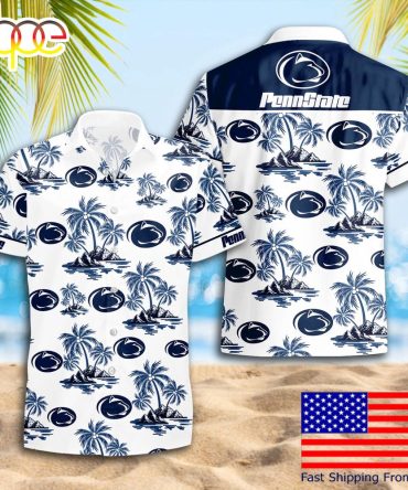 Ncaa Penn State Nittany Lions Summer Coconut Tree Logo Pattern Hawaiian Shirts