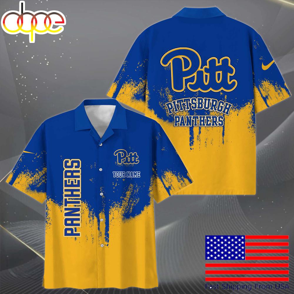 Ncaa Pittsburgh Panthers Paint Splatter Custom Hawaiian Shirt For Fans