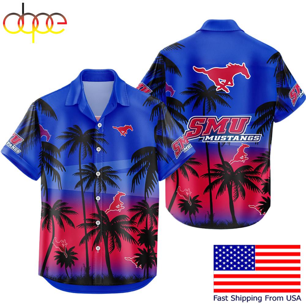 Ncaa Smu Mustangs Coconut Forest Tropical Style Hawaiian Shirt For Fans