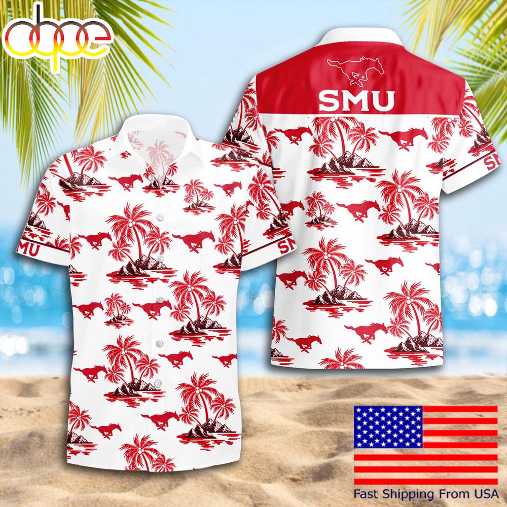 Ncaa Smu Mustangs Summer Coconut Tree Logo Pattern Hawaiian Shirts