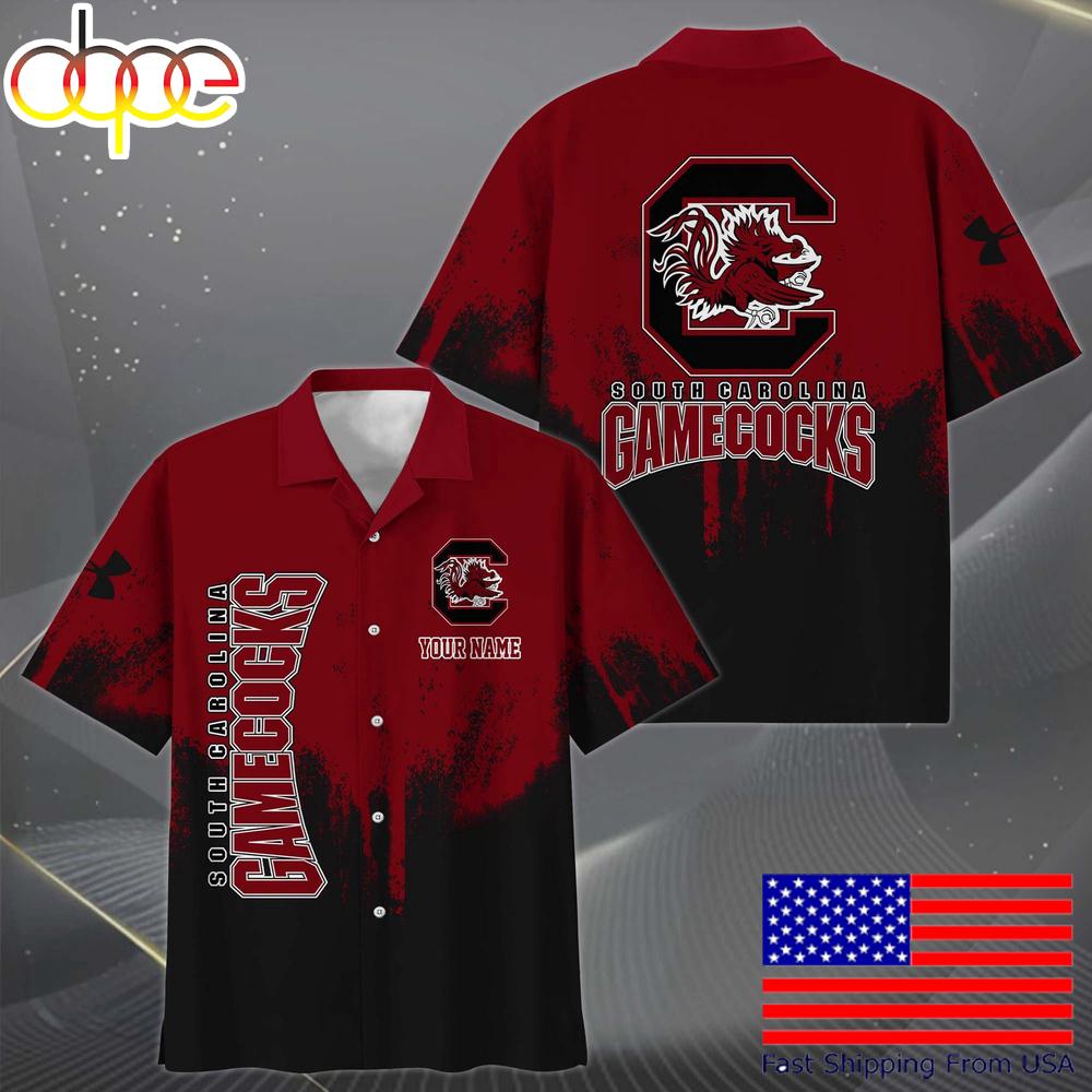 Ncaa South Carolina Gamecocks Paint Splatter Custom Hawaiian Shirt For Fans