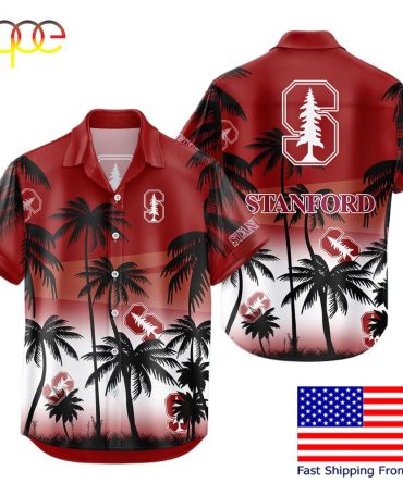 Ncaa Stanford Cardinal Coconut Forest Tropical Style Hawaiian Shirt  For Fans