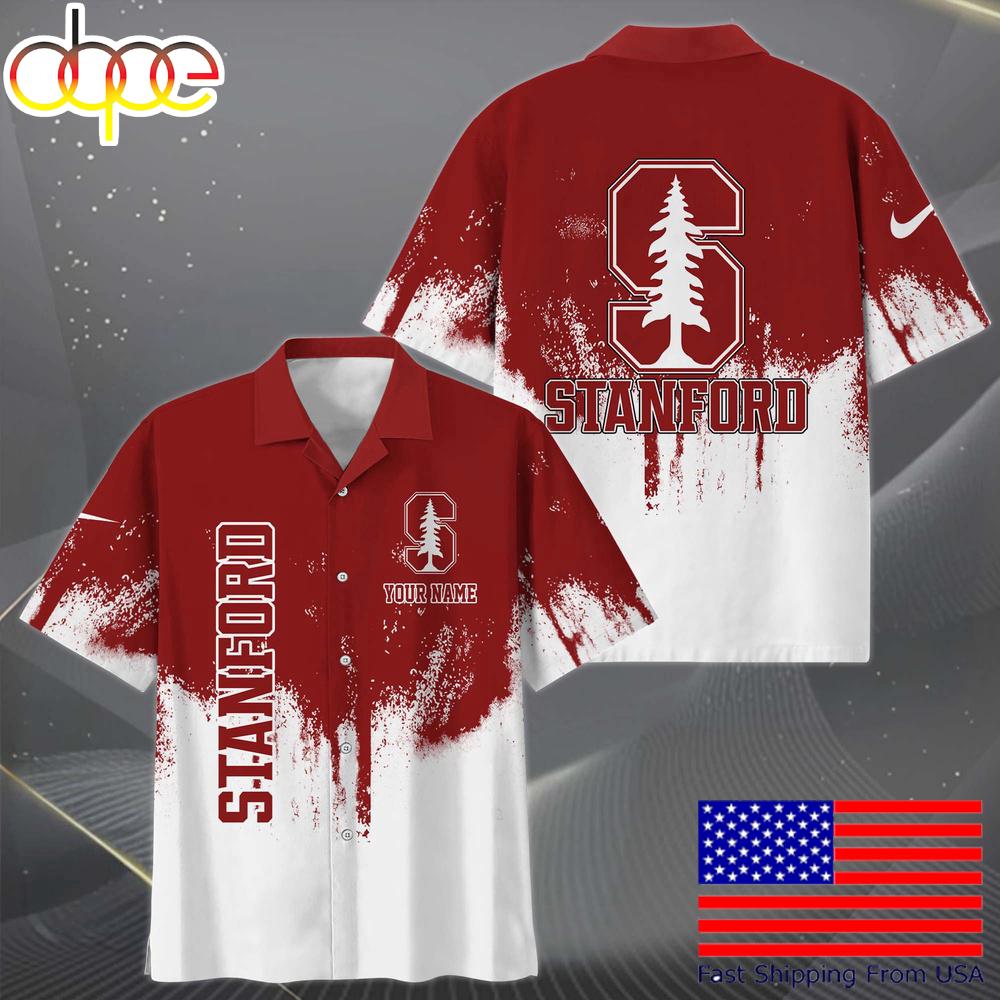 Ncaa Stanford Cardinal Custom Paint Splatter Logo Hawaiian Shirt For Fans
