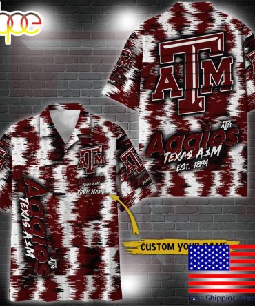 Ncaa Texas A&Amp;M Aggies Custom Ikat Hawaiian Shirt  For Fans