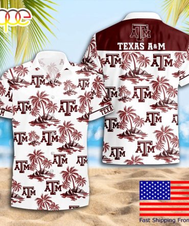 Ncaa Texas A&Amp;M Aggies Summer Coconut Tree Logo Pattern Hawaiian Shirts