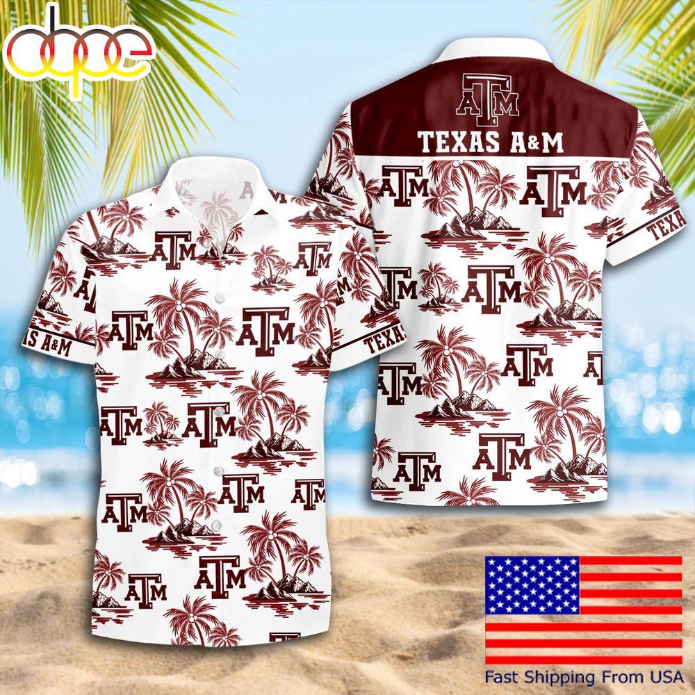 Ncaa Texas A&Amp;M Aggies Summer Coconut Tree Logo Pattern Hawaiian Shirts
