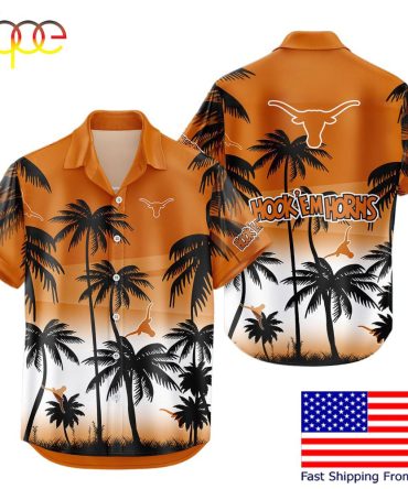 Ncaa Texas Longhorns Coconut Forest Tropical Style Hawaiian Shirt  For Fans