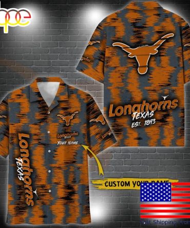 Ncaa Texas Longhorns Custom Ikat Hawaiian Shirt  For Fans