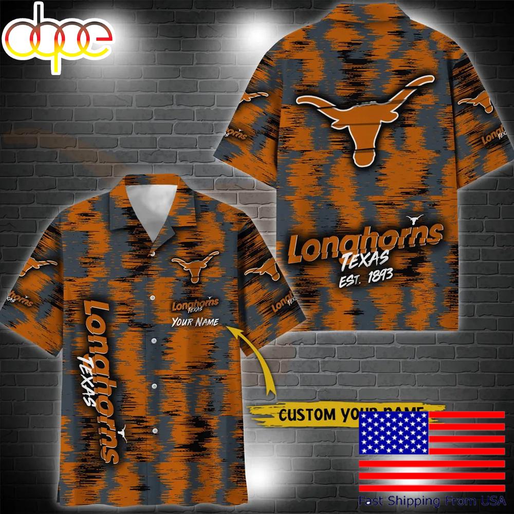 Ncaa Texas Longhorns Custom Ikat Hawaiian Shirt For Fans