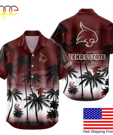 Ncaa Texas State Bobcats Coconut Forest Tropical Style Hawaiian Shirt For Fans