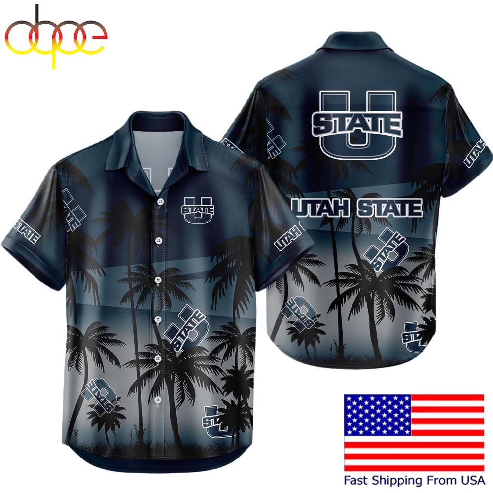 Ncaa Utah State Aggies Coconut Forest Tropical Style Hawaiian Shirt For Fans