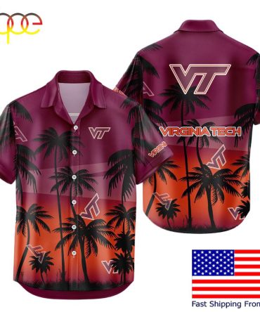 Ncaa Virginia Tech Hokies Coconut Forest Tropical Style Hawaiian Shirt For Fans