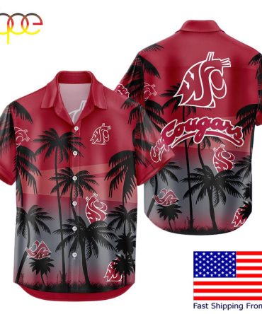 Ncaa Washington State Cougars Coconut Forest Tropical Style Hawaiian Shirt For Fans