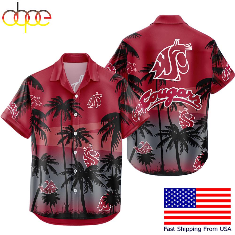 Ncaa Washington State Cougars Coconut Forest Tropical Style Hawaiian Shirt For Fans