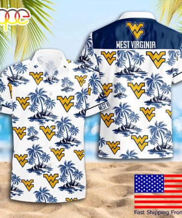 Ncaa West Virginia Mountaineers Summer Coconut Tree Logo Pattern Hawaiian Shirts