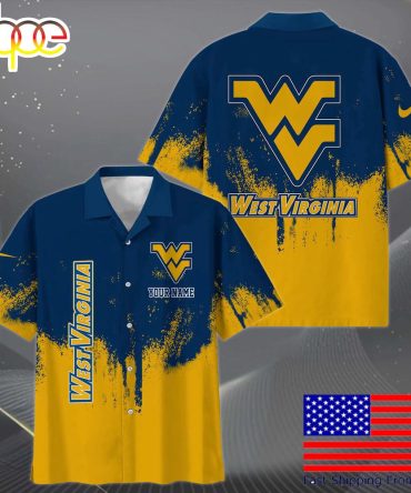 Ncaa West Virginia Mountaineers Paint Splatter Custom Hawaiian Shirt For Fans
