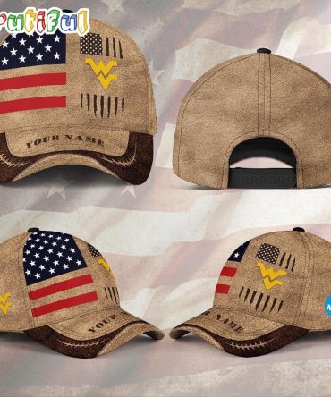 Ncaa West Virginia Mountaineers Sport Team Pesonalized American Flag Baseball Cap