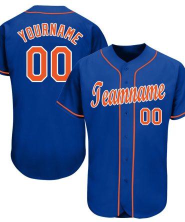 Custom Royal Orange-White Baseball Jersey