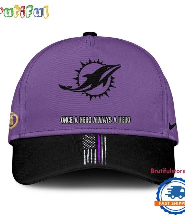 Nfl Miami Dolphins Purple Heart Day Limited Edition Baseball Cap
