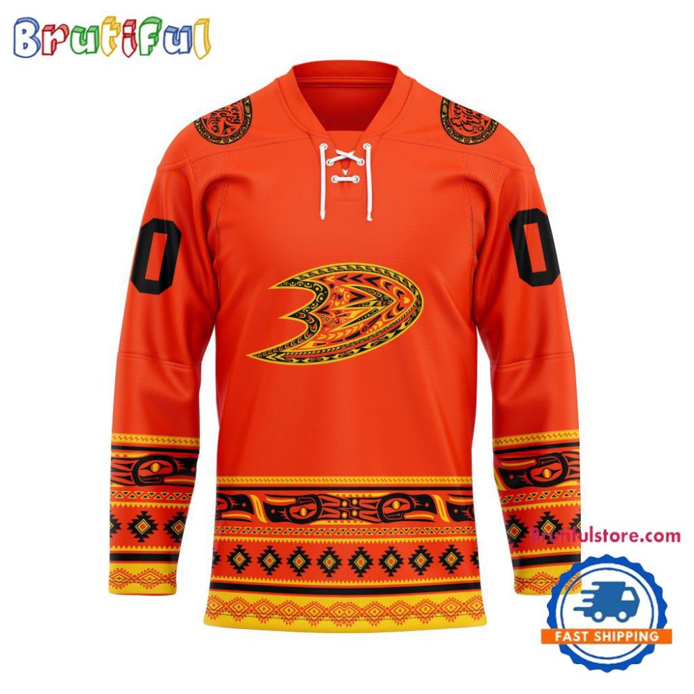 Nhl Anaheim Ducks National Day For Truth And Reconciliation Design Hockey Jersey, Sport Jersey Shirt
