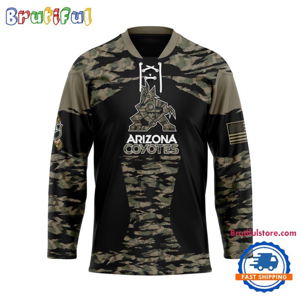 Nhl Arizona Coyotes Custom Honoring Veterans Camo Hockey Jersey