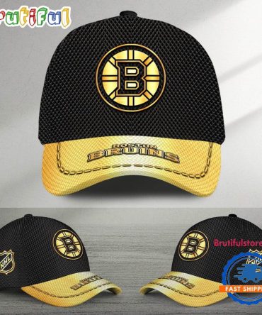 Nhl Boston Bruins Black And Gold Design Cap Hats