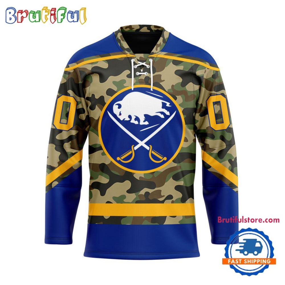 Nhl Buffalo Sabres Camo Veterans Custom Hockey Jersey