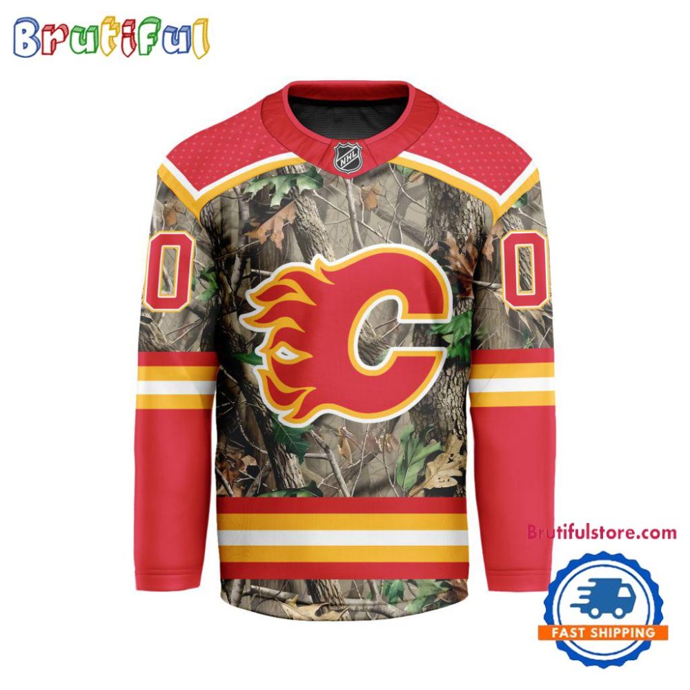 Nhl Calgary Flames Special Realtree Camo Hunting Hockey Jersey