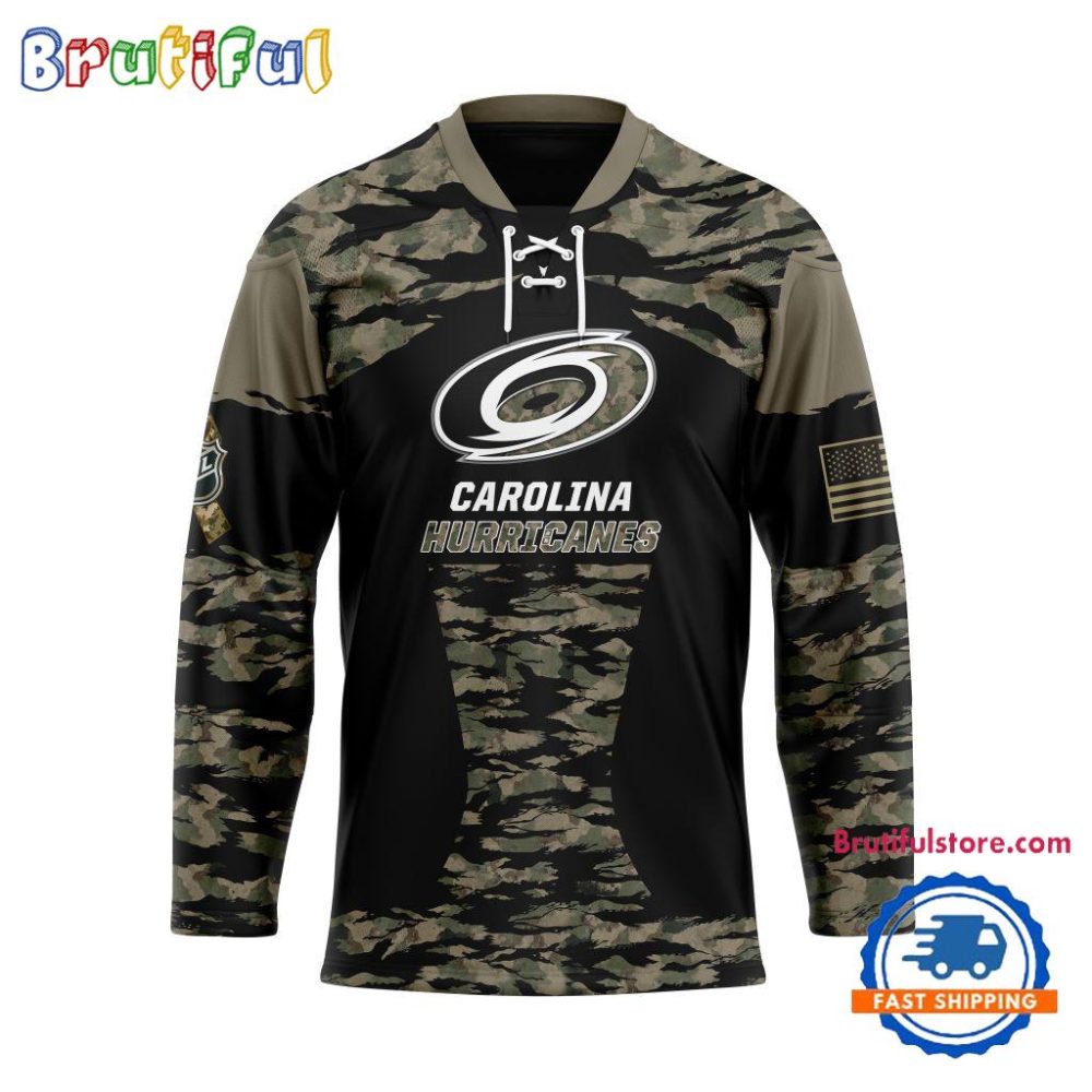 Nhl Carolina Hurricanes Custom Honoring Veterans Camo Hockey Jersey