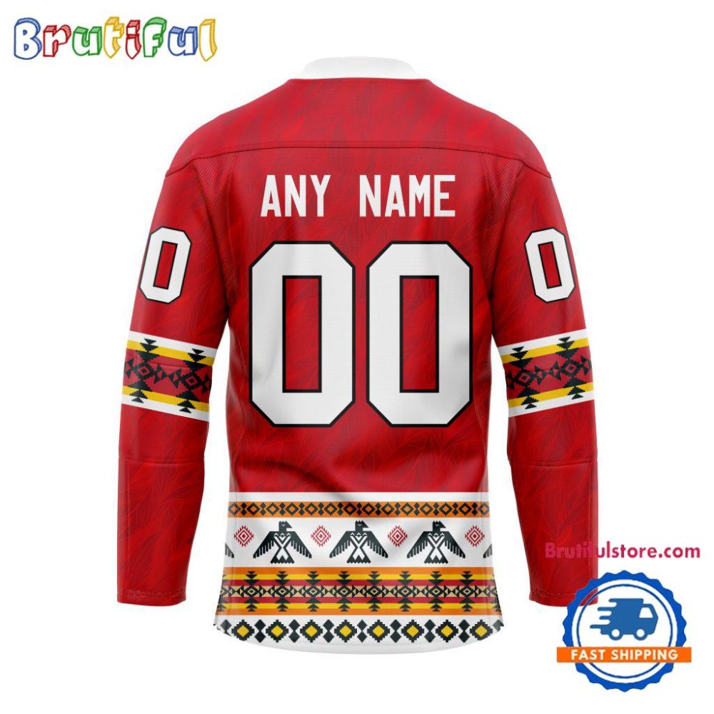 Nhl Chicago Blackhawks Personalized Native American Hockey Jersey - Image 2
