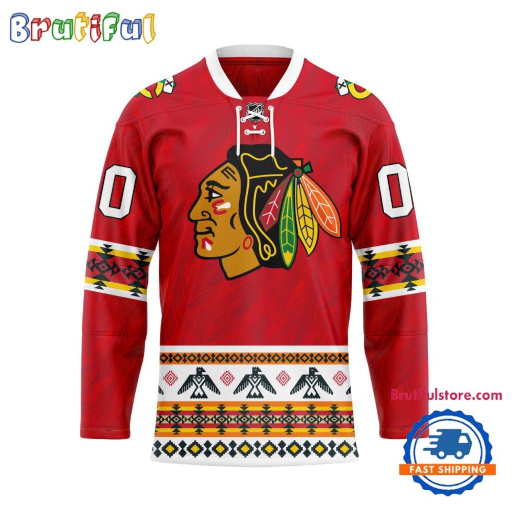 Nhl Chicago Blackhawks Personalized Native American Hockey Jersey