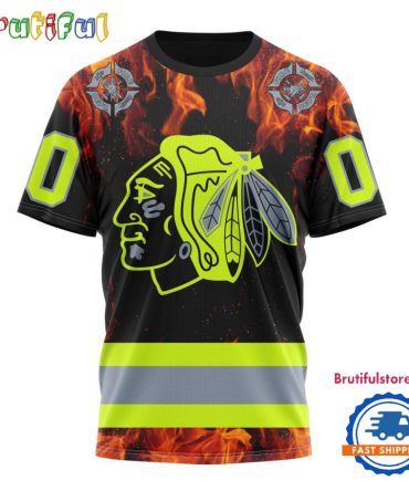 Nhl Chicago Blackhawks Special Honoring Firefighters Design T Shirt, Hoodie, Sweatshirt