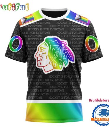 Nhl Chicago Blackhawks Special Lgbt Pride Is For Everyone Hockey Design T Shirt, Sweatshirt, Hoodie