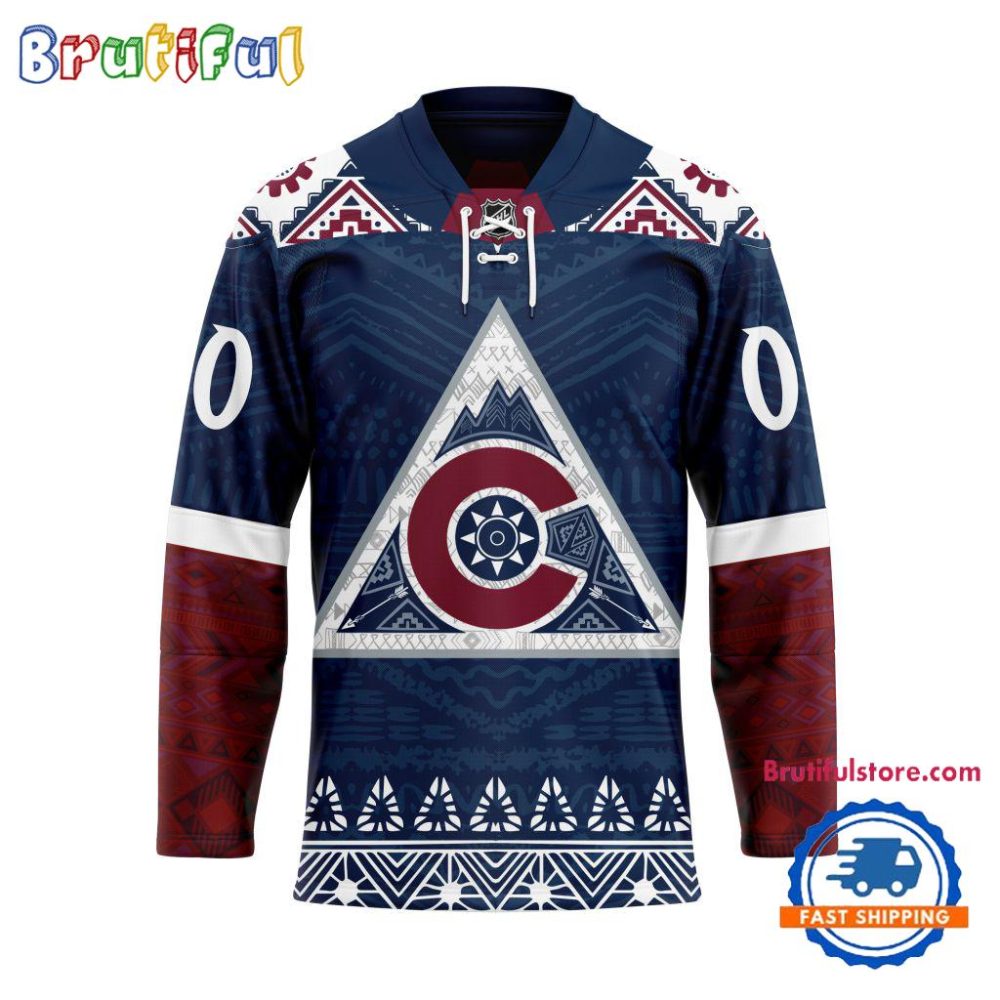 Nhl Colorado Avalanche Personalized Native American Hockey Jersey